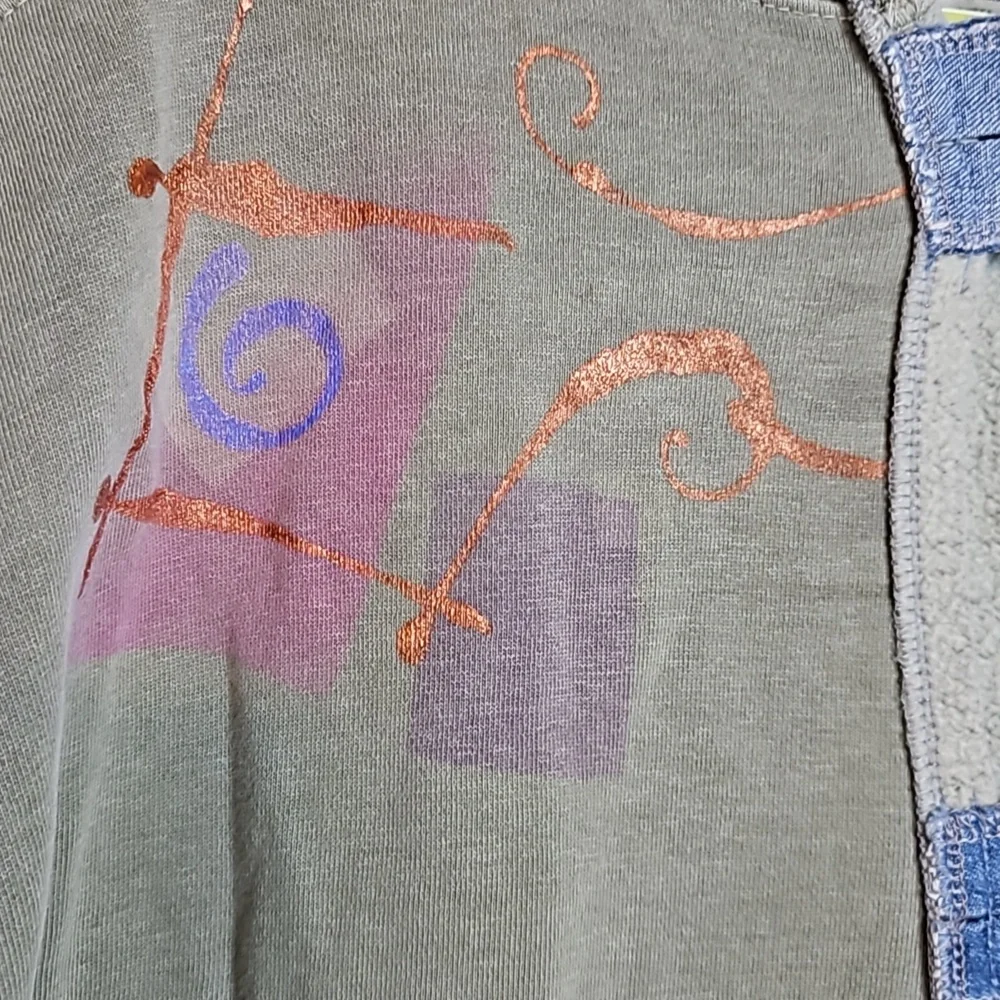 Vintage Authentic Pigment Sweatshirt Jacket with Clay Buttons & Jean Pocket - Picture 2 of 14